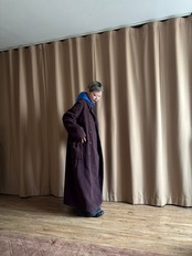 brown purple color chester coat-5055-11