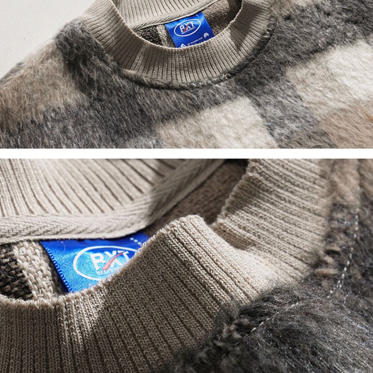 チェックシャギーニット　MT0080320