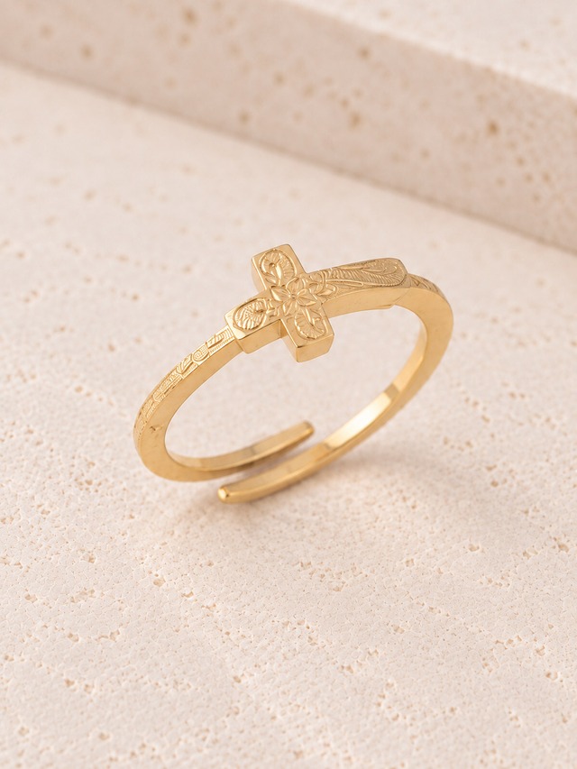 316L hawaiian cross ring  #r10