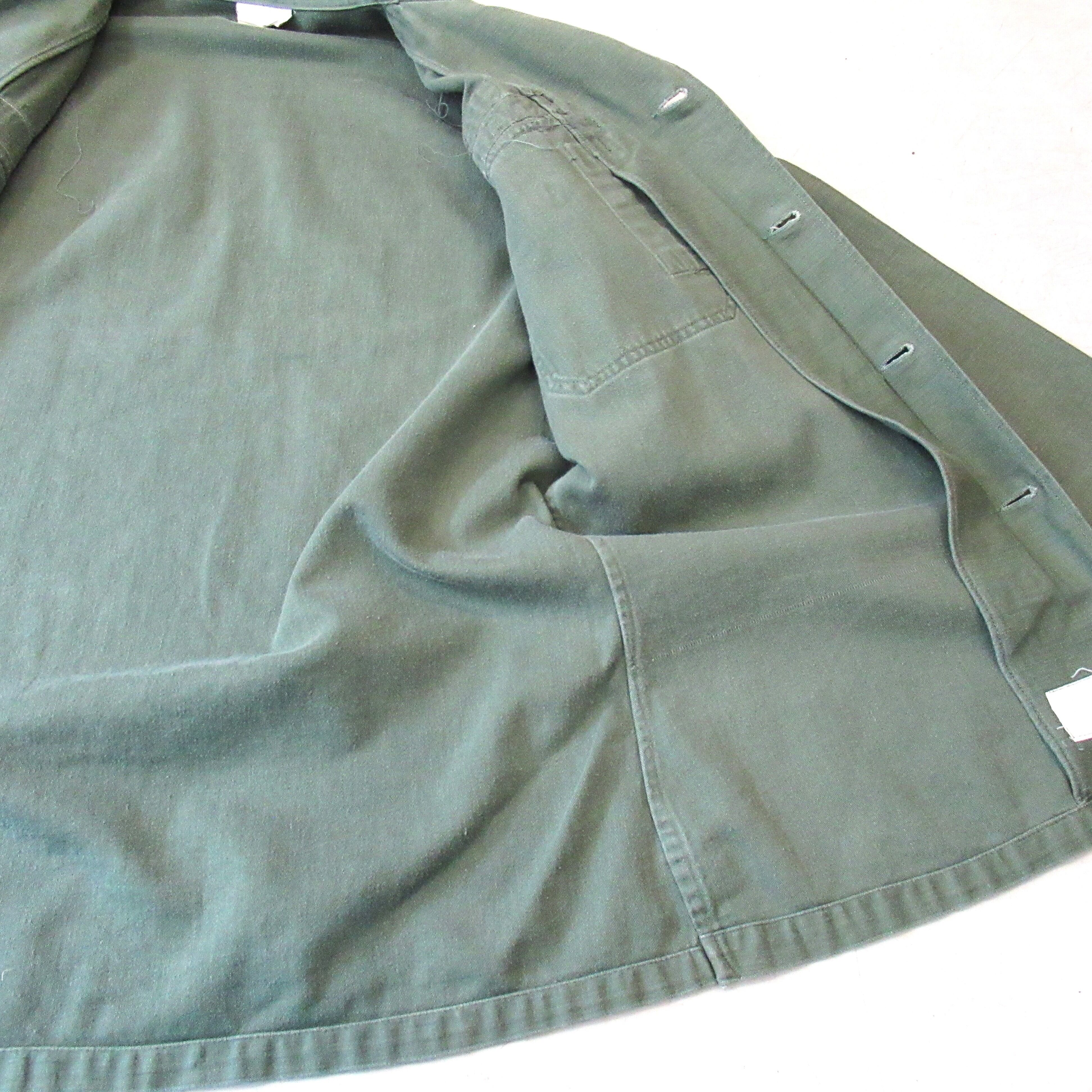 60S U.S.ARMY OG-107 筒袖 3rd Utility Shirt 【16 1/2 ×33】 | drop by