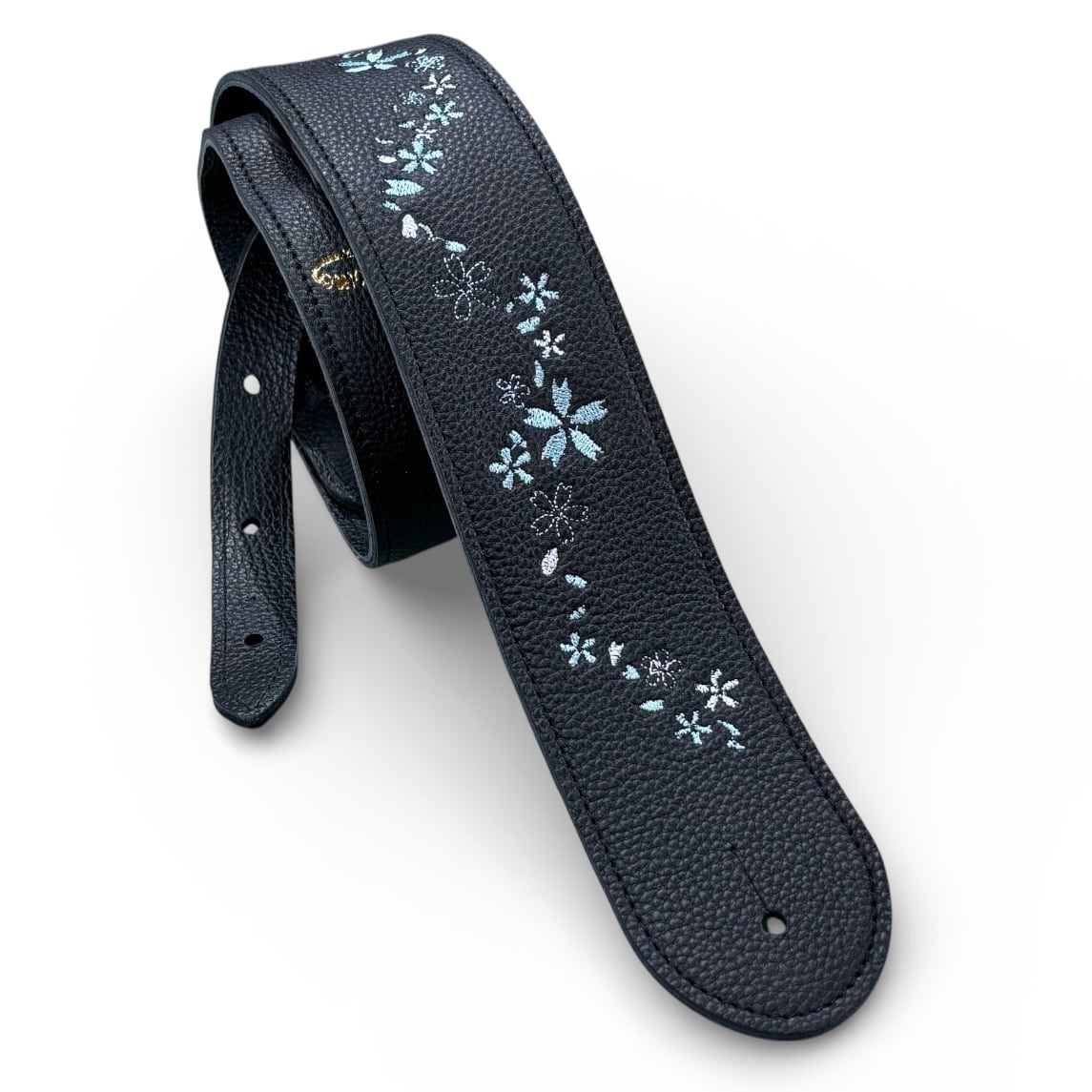 雪桜刺繍ストラップ BK | ギターストラップ専門店 Grande uomo
