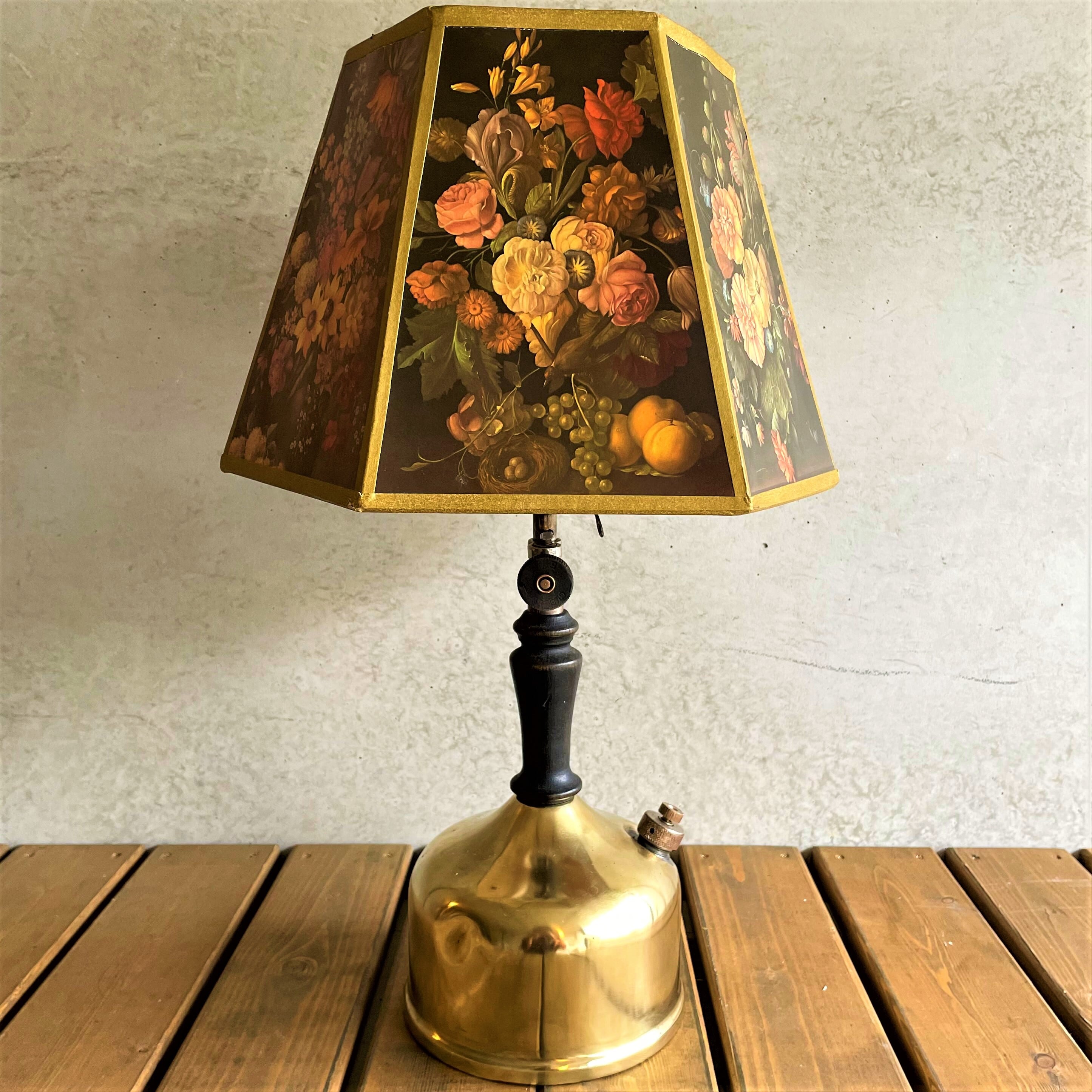 SP》コールマン 134 ビンテージ テーブルランプ 花柄ペーパーシェード