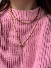 Knot long necklace