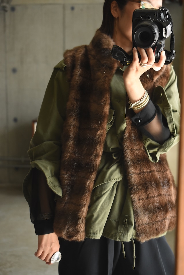 OK/80-90's "newport news" imitation fur vest