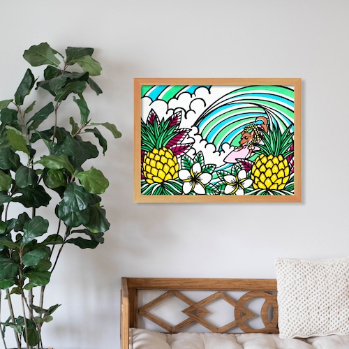 Wood Panel A3（Surf Dog）