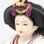 №261-05 彩鳳 刺繍 二人飾り タモ平台 雲流格子四曲屏風 平飾りセット thumbnail 10