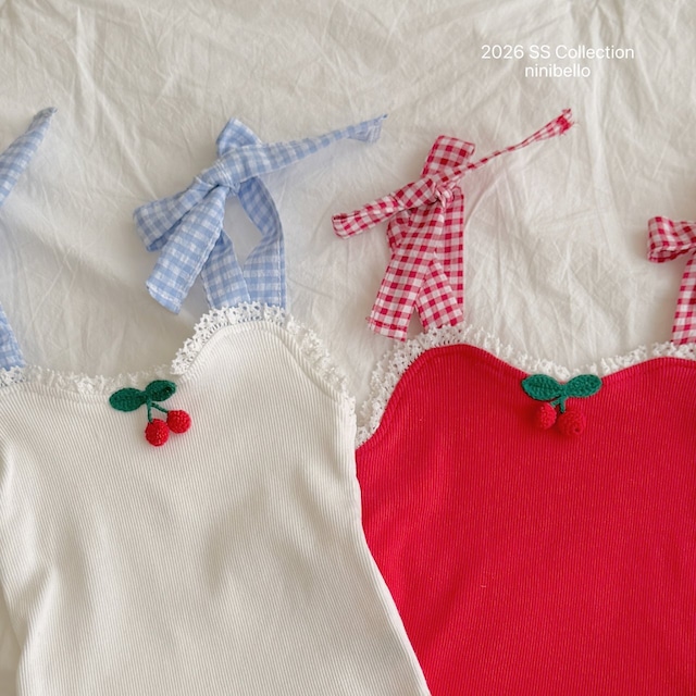 【6/18〆予約】<ninibello> Cherry bonbon tank top