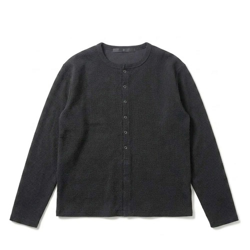 【9月13日入荷予定】 Deep Henley Neck Cardigan　Black