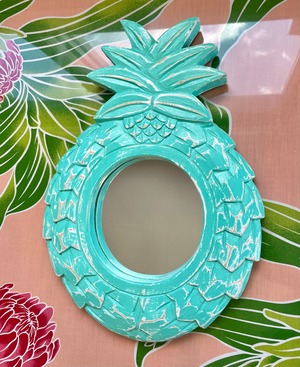 ウッドパイナップル型ミラー