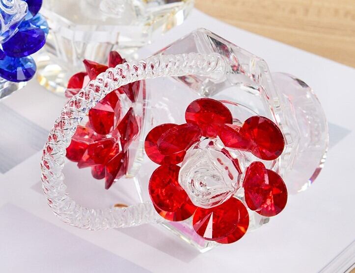 オブジェ フラワー バスケット K9 クリスタル 置物 オーナメント