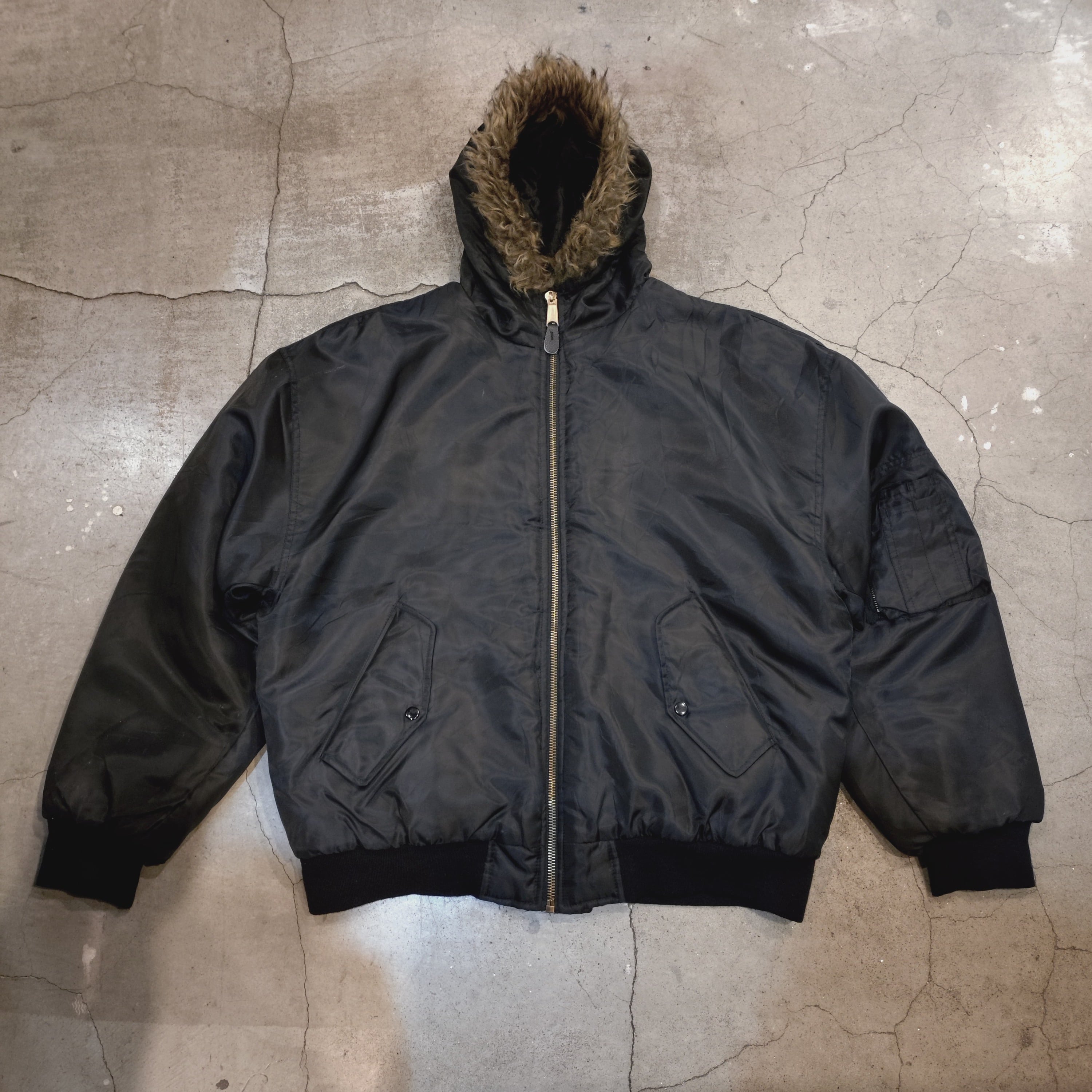   マオカラージップアップジャケット　90s ARIZONA MA-1 type polyester zip up jacket | 仙台 古着屋 ShuShuBell