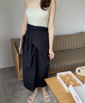 《即納商品》moire wrap skirt (ivory / black)