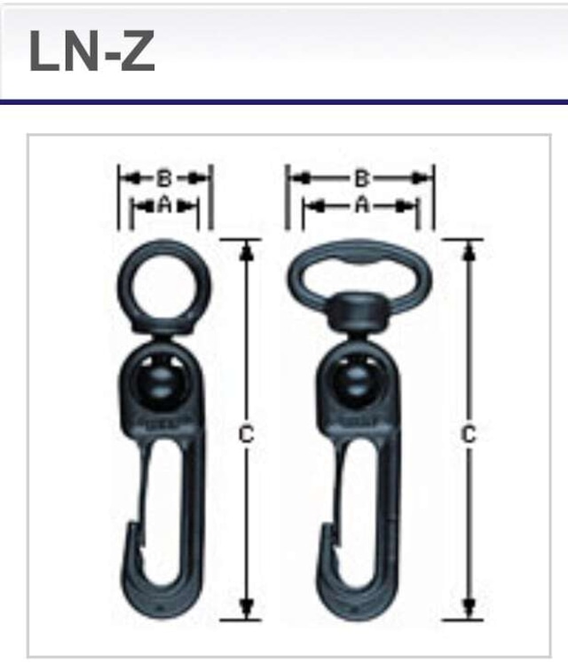 YKK LN15Z プラスチック ナスカン 約15mm用 100個