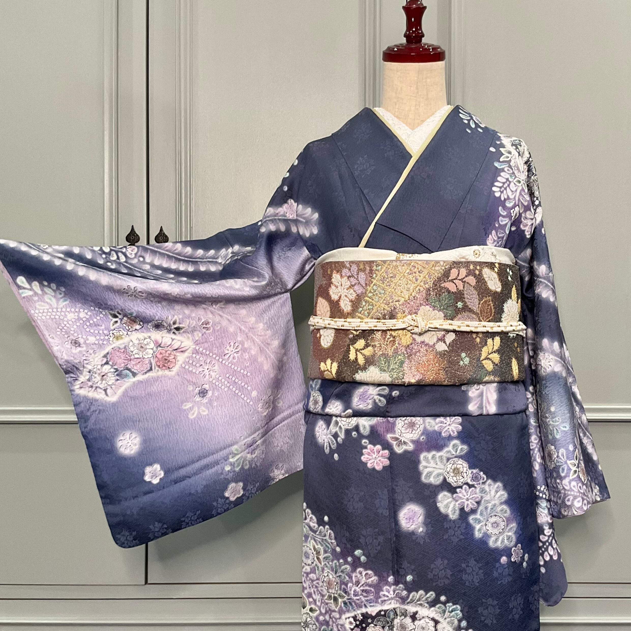 tall＊藤と桜の饗宴＊訪問着セット 辻ヶ花模様 流水 地紙 卒業式 入学