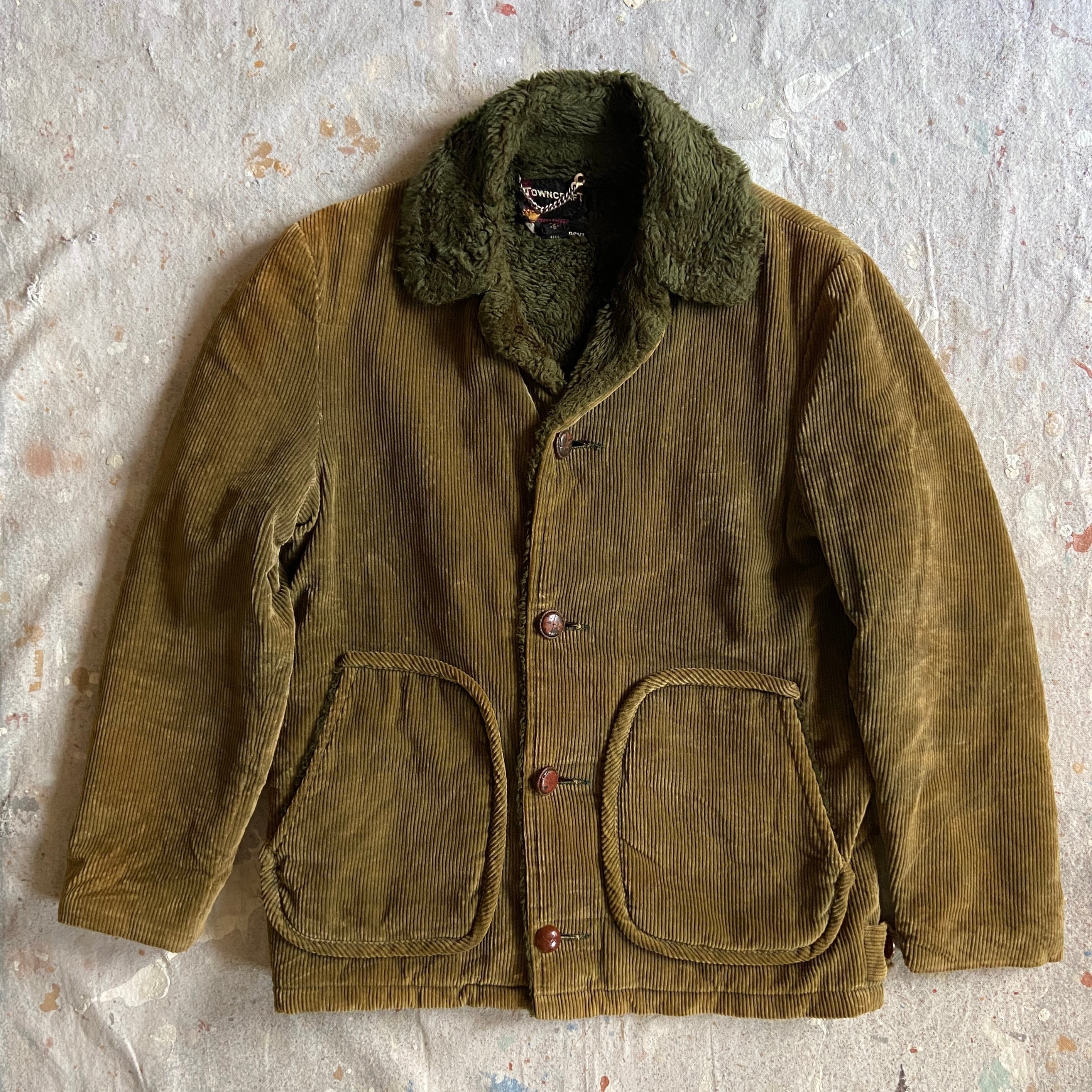 1970s Towncraft Corduroy Fleece Jacket S G099