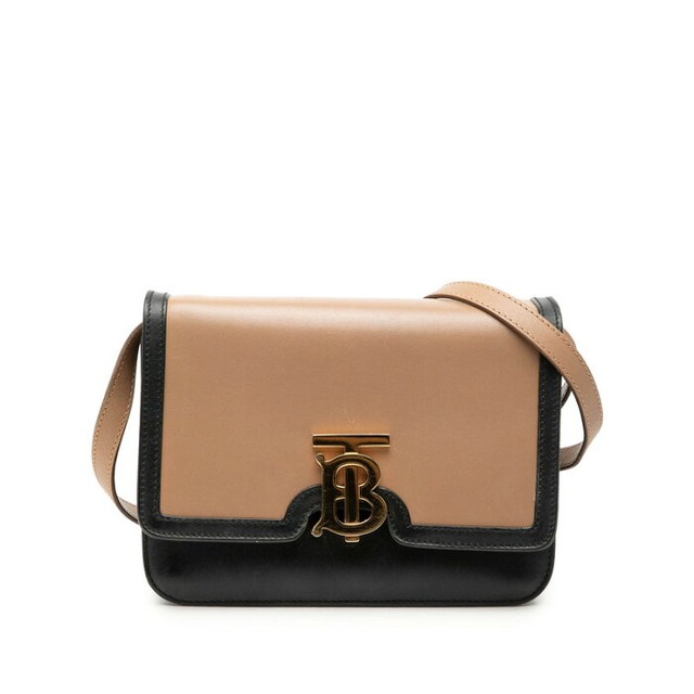 バーバリー TBロゴ 斜め掛け ショルダーバッグ ブラウン ブラック レザー レディース BURBERRY 【中古】