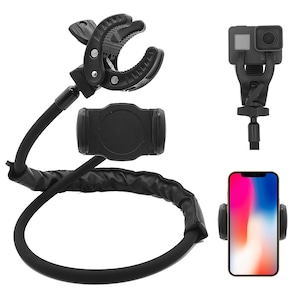 SANBASHI 「DRAGON CLAW TWINS」 首掛け ネックホルダー 卓上ホルダー 寝ながらスマホ スマホホルダー スマホ スマートフォン(iPhone/android) ネックホルダー Vlog テレワーク ゴープロ スタンド ハンズフリー補助具 フレキシブル かぎ爪 クランプ【4月限定!】新生活応援セール 13%OFF!