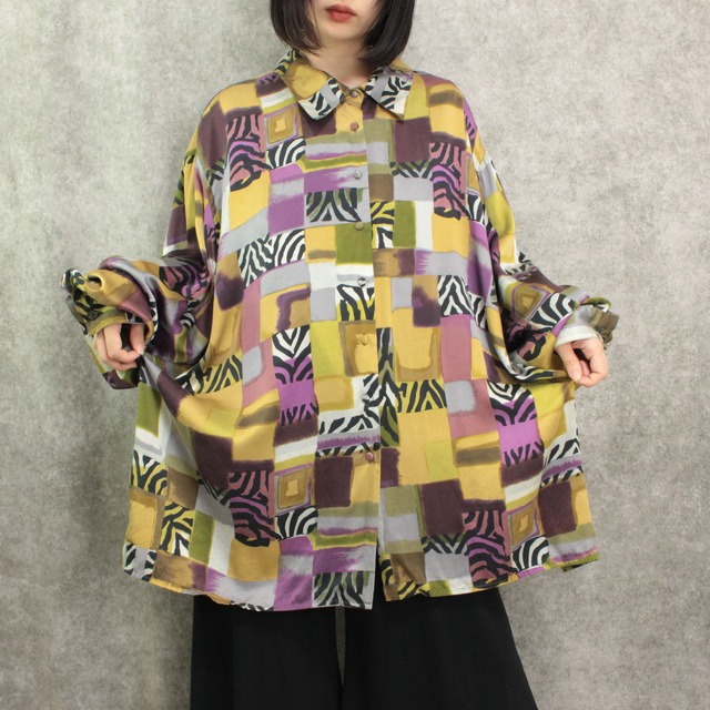 zebra square oversize design shirt