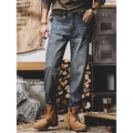 Vintage Processed Damaged Denim Pants Straight Regular Fit Mid Rise ◇2color H0783