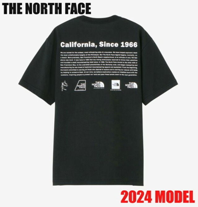 ノースフェイス 半袖 Tシャツ メンズ THE NORTH FACE ショートスリーブ ヒストリカル ロゴ ティー NT32407 ブラック 2024年モデル