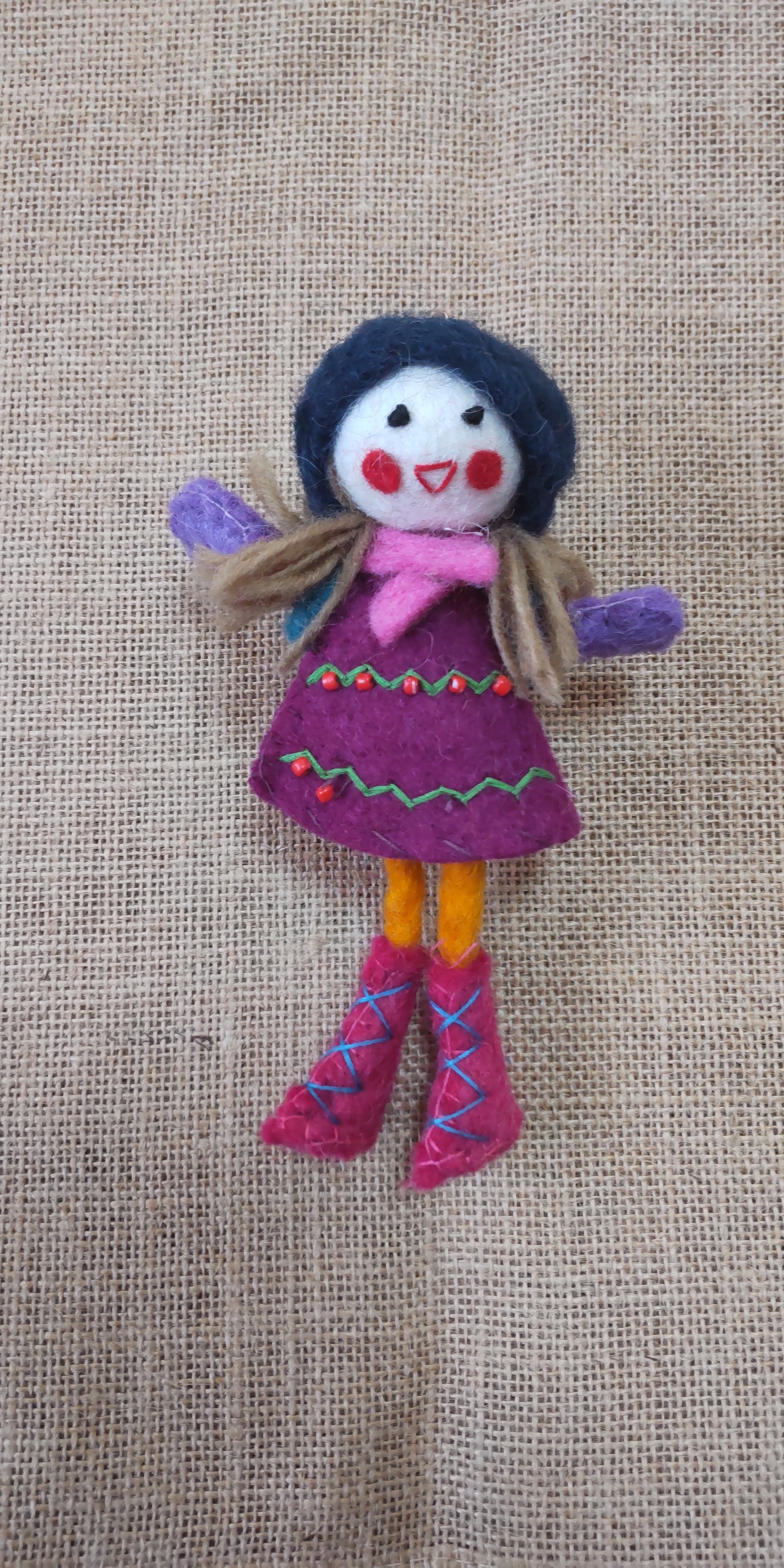 【希少品】ネパール製 操り人形 ネパールフェルトキーホルダー「山ガール」 | 八ヶ岳オーレン小屋