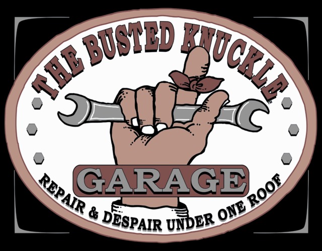 引続きセール主力商品20％OFF！  【ブリキ看板】 Busted Knuckle Garage   【ティンプレート】　0980