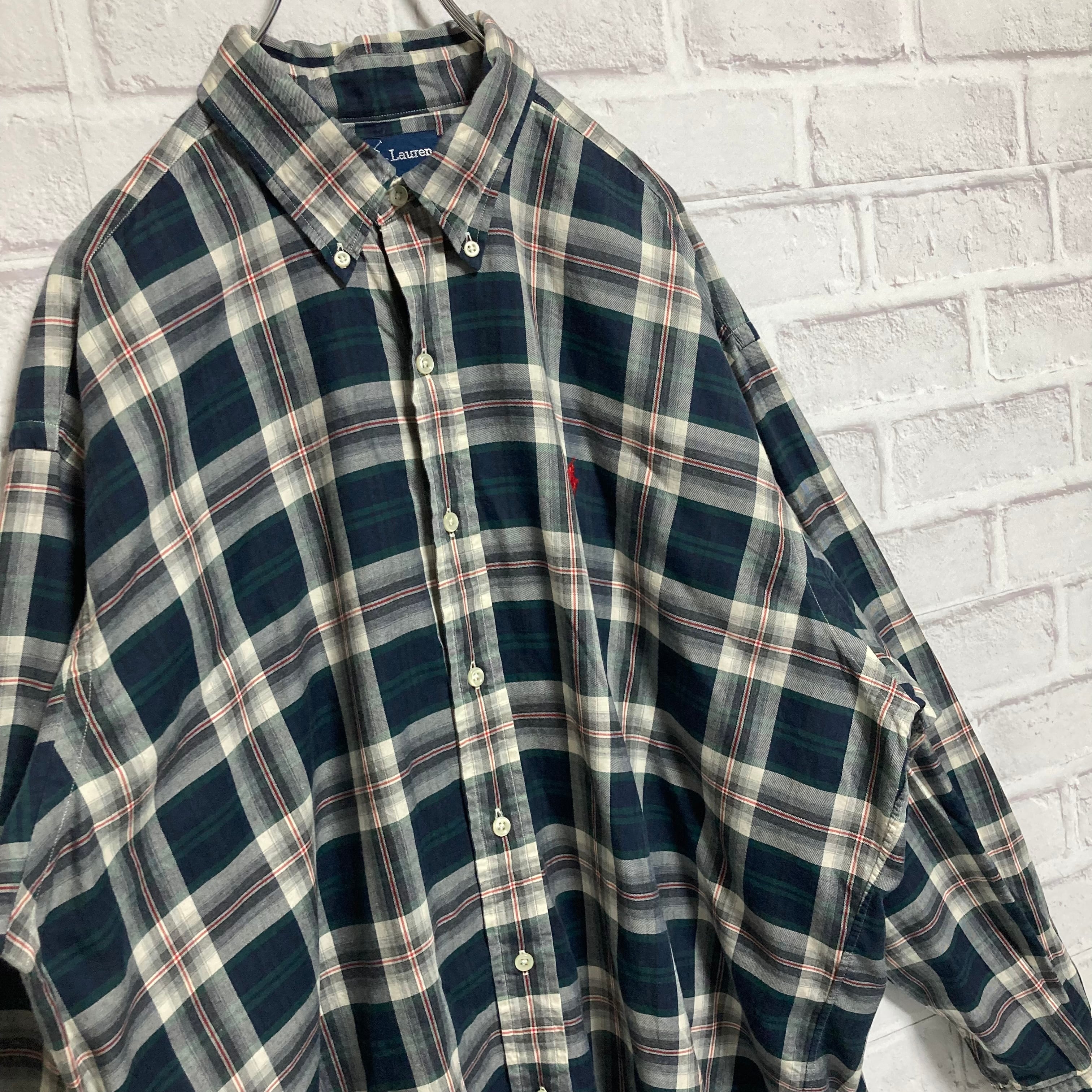 Ralph Lauren】L/S Check Pattern BD Shirt L “BLAKE” 90s ラルフ