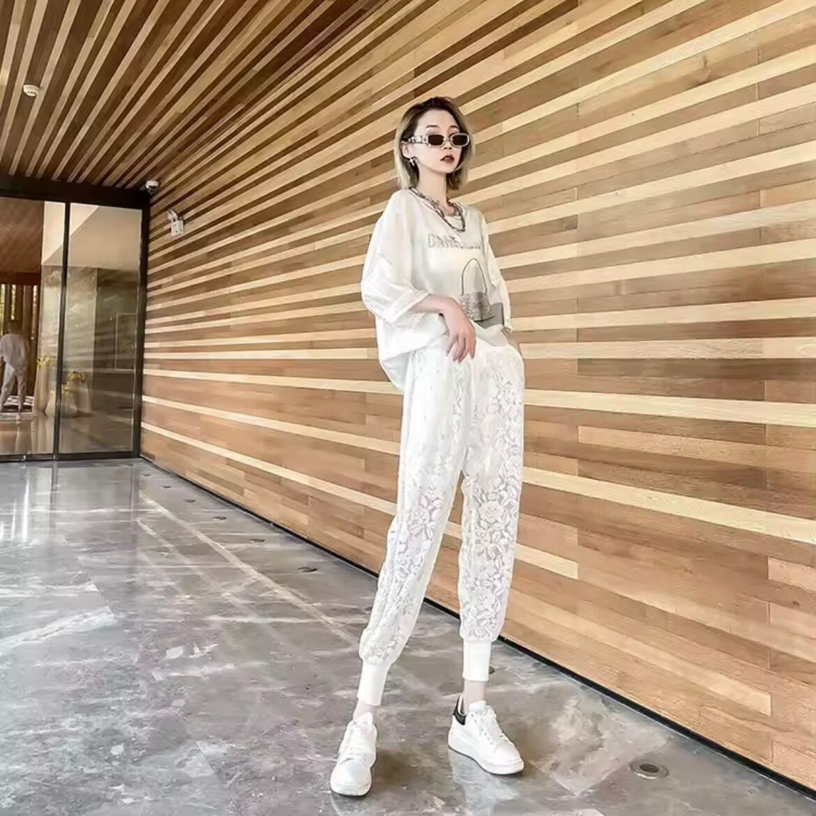 lace lady work pants