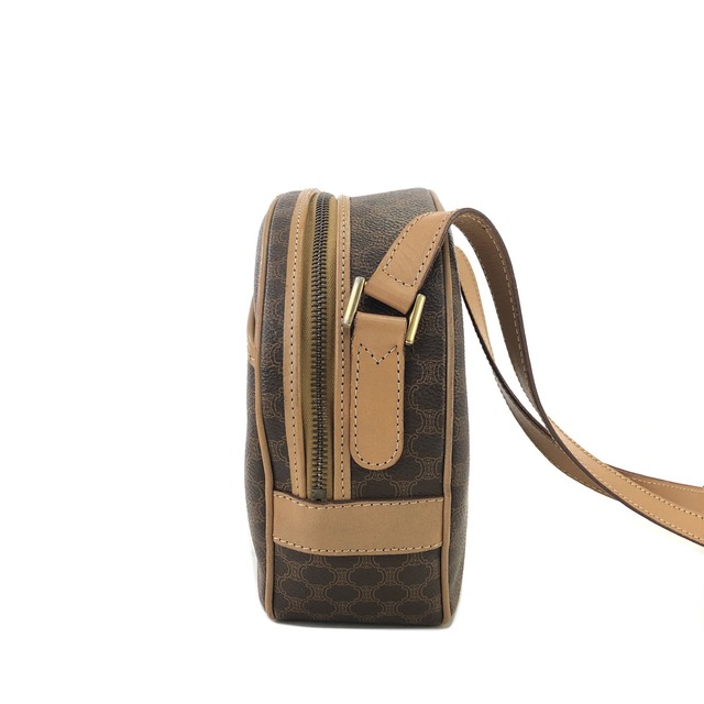 CELINE セリーヌ　マカダム　ガンチーニ　シェル　ショルダーバッグ　ブラウン　vintage　ヴィンテージ　オールドセリーヌ　6wkrin