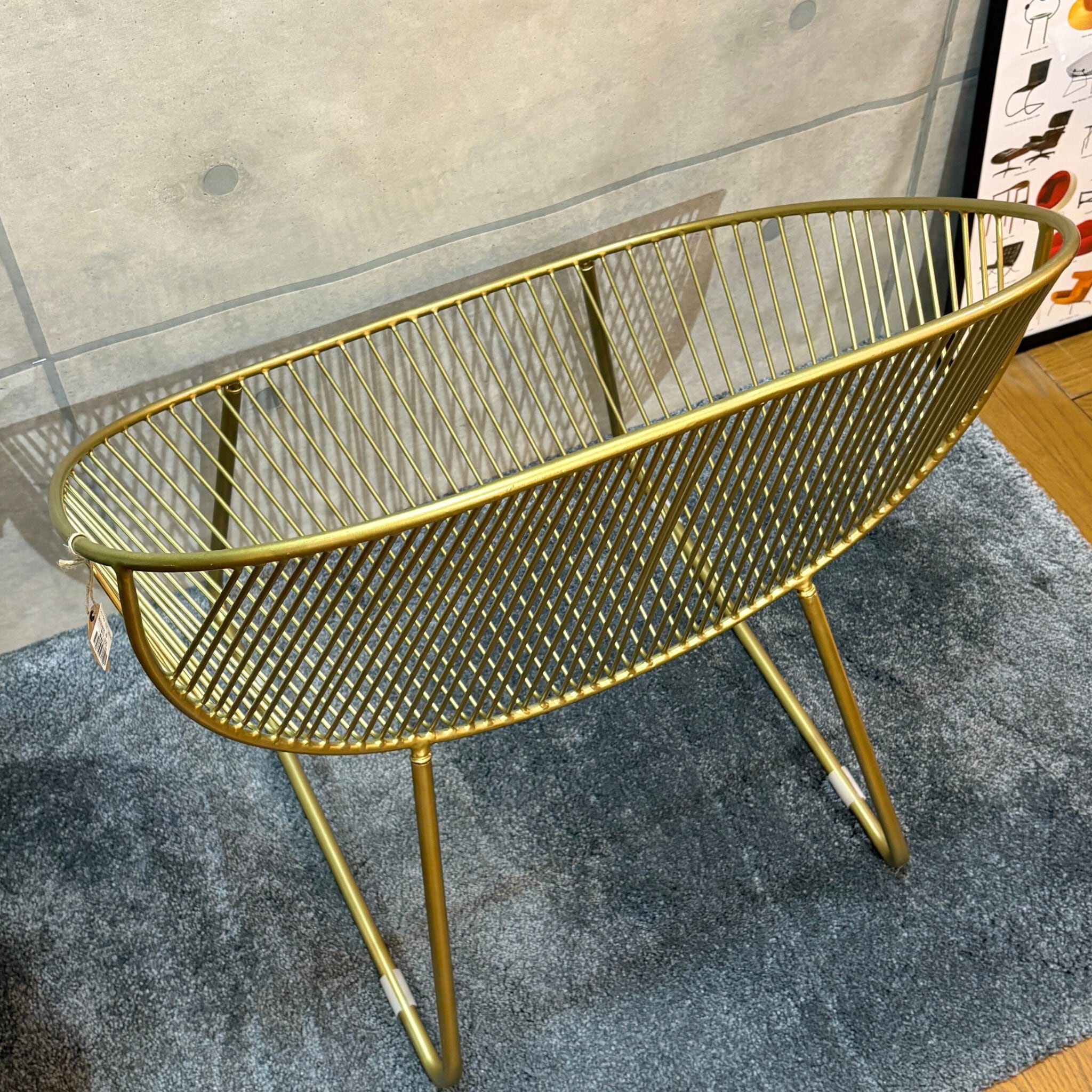 ワイヤーフレーム ラウンジチェア | アンティークゴールド | ミッド