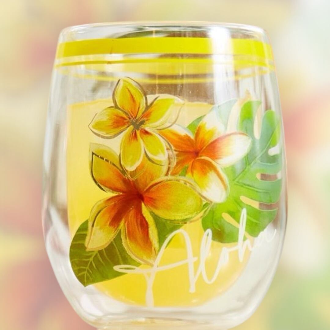 コンフィグラス プルメリア ハワイアン雑貨 おしゃれ グラス 夏 結露しない 耐熱ガラス<PLUMERIA>