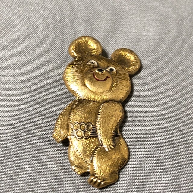 モスクワオリンピック こぐまのミーシャ バッジ 3.8cm モスクワオリンピック こぐまのミーシャ バッジ 3.8cm