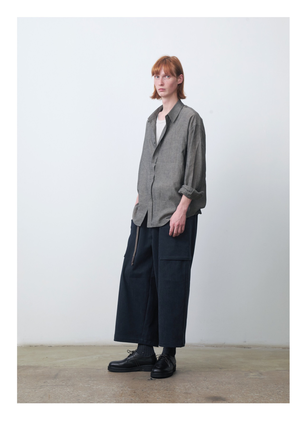 DECESOLO 26AW エアリーリネンブレンド オーバーシャツ