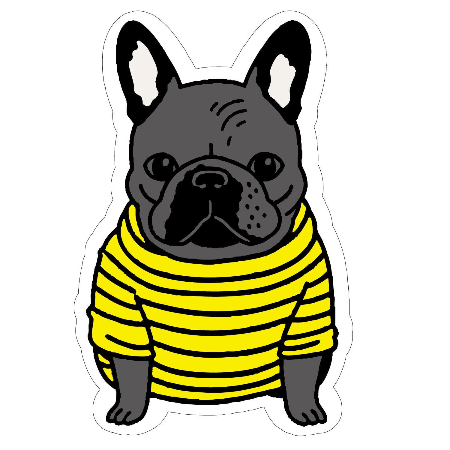 フレンチブルドック フレブル シール ステッカー FRENCH BULL DOG STICKER : FBST-001YE