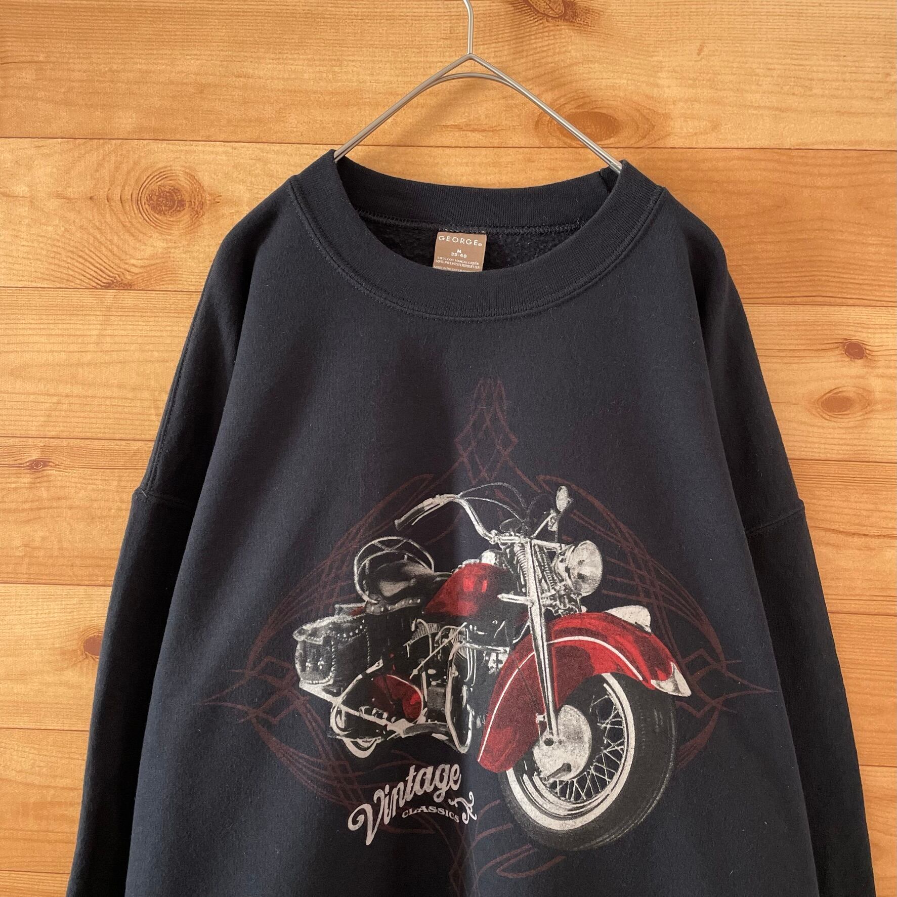 低価爆買い GEORGE CLEVERLEY バイクプリント トレーナー VintageCLASSICS ビッグシルエット 黒の通販 by  9292's shop｜ジョージクレバリーならラクマ