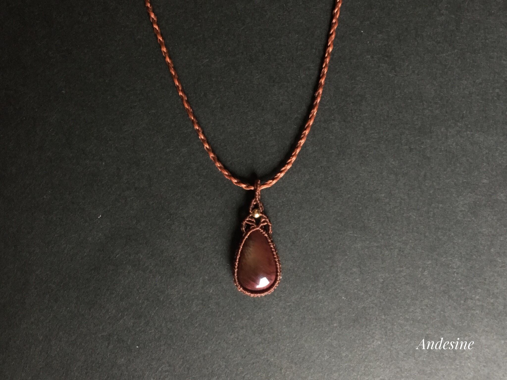 アンデシン macramé necklace