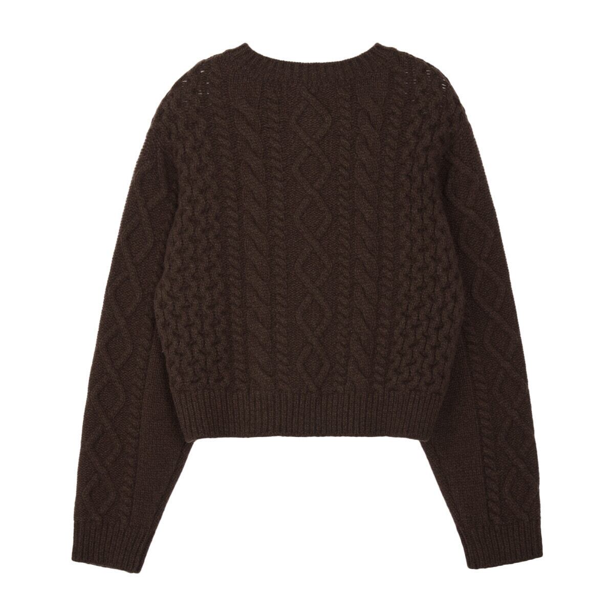 Rest & Recreation] WOOL FISHERMAN KNIT CARDIGAN - BROWN 正規韓国