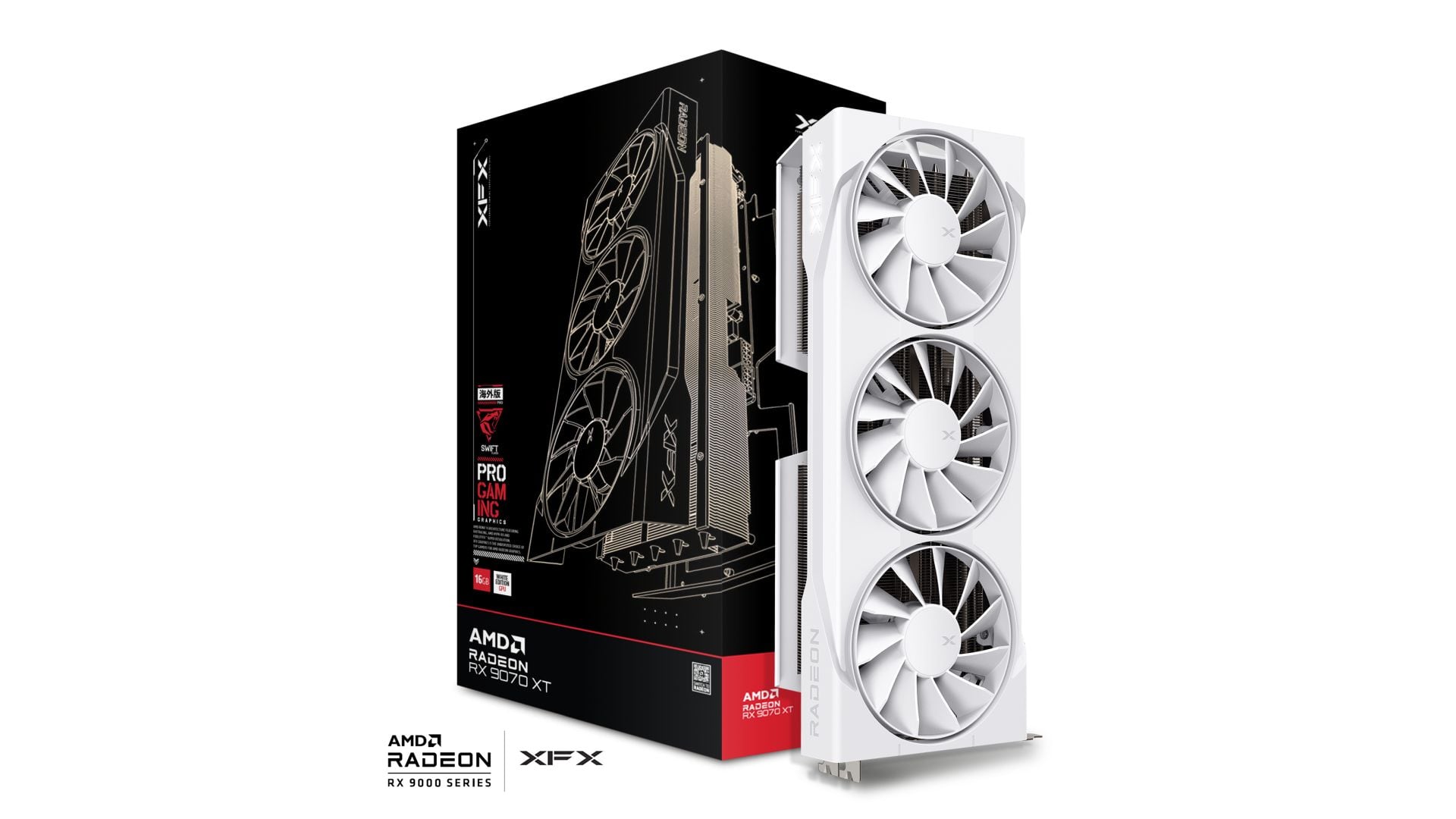 XFX Swift AMD Radeon™ RX 9070 XT White Triple Fan Gaming Edition