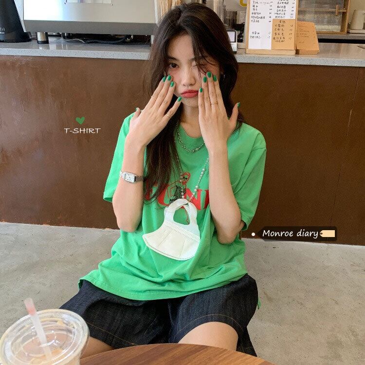 レッドルーズ薄手Tシャツ サマープリントトップス 夏物 モンロー54437037964