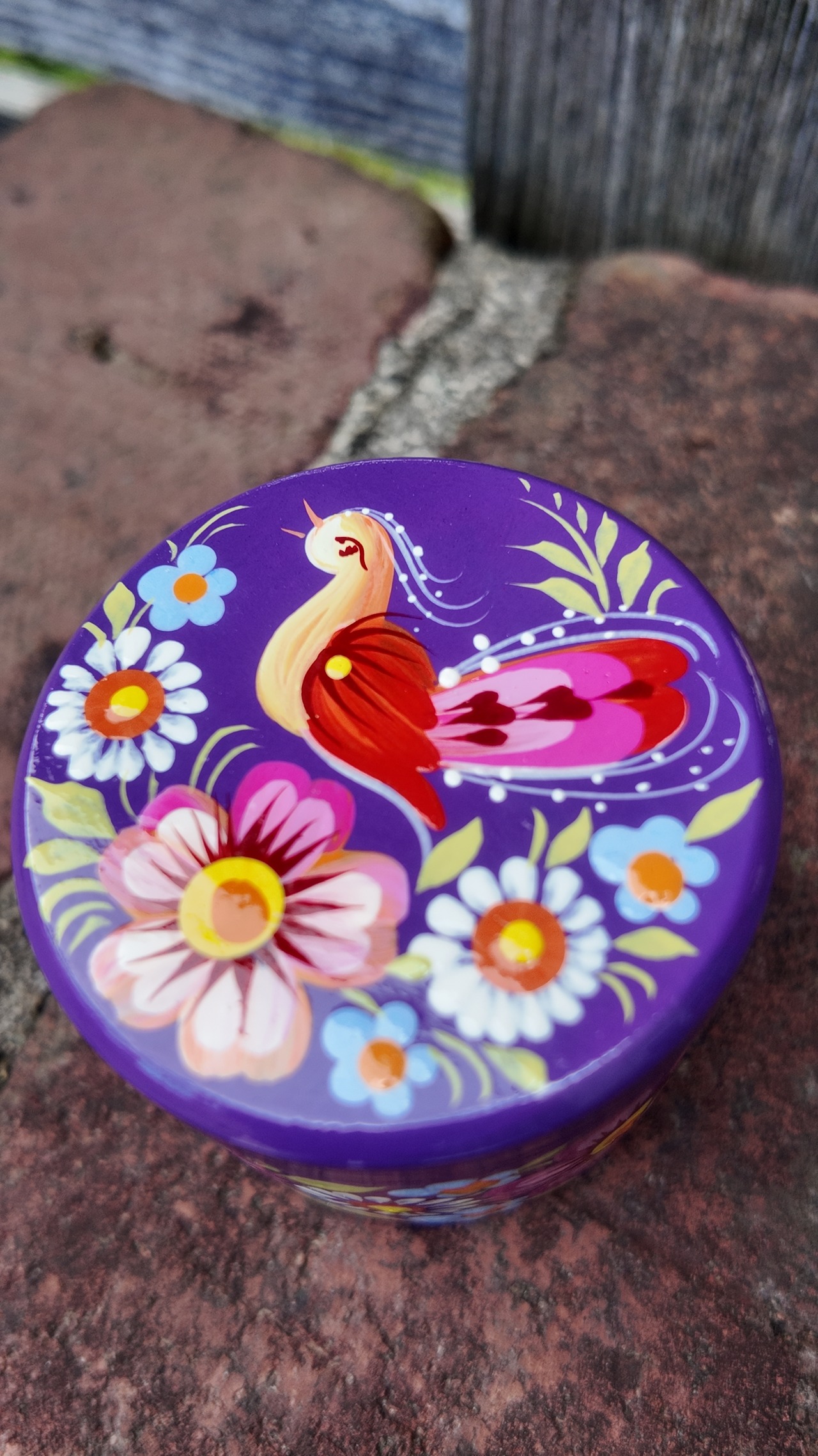 ペトリキウカ塗り　木製小物入れ・ジュエリーボックス（ティモシェンコ作）ウクライナ製 - 5