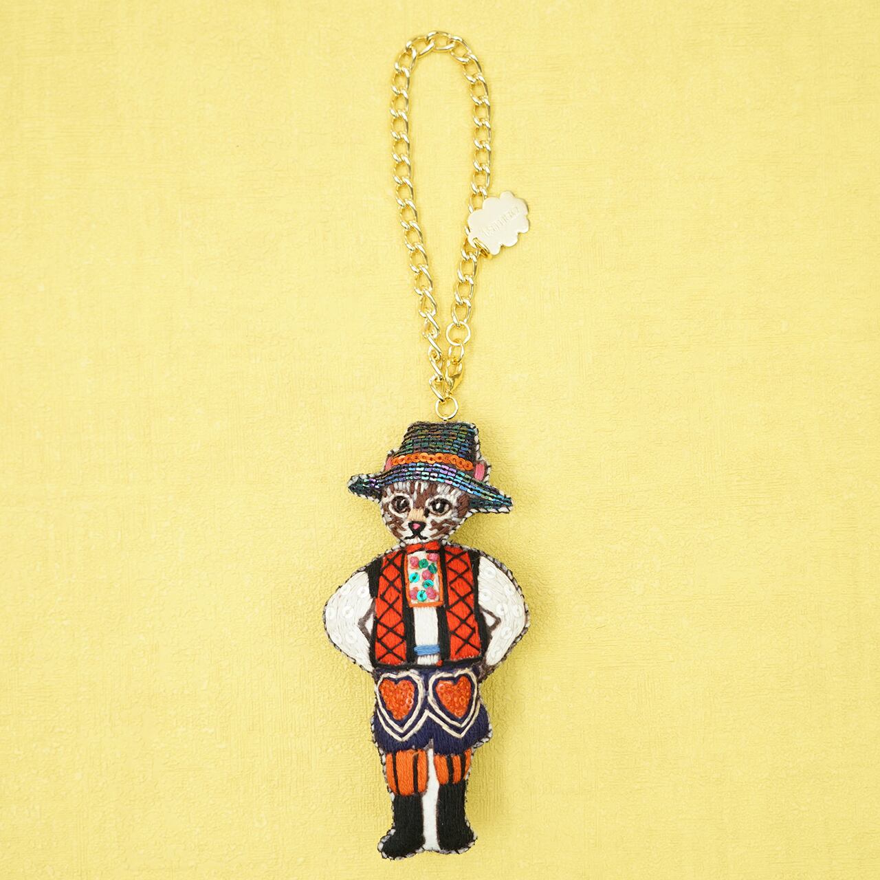 刺繍バッグチャームブローチ Folkloreanimals Ameshocat | tamaobazaaar