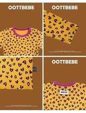 韓国子供服 / 26winter / oottbebe / ハートレオパードルームウェア / ベビー&キッズ / 冬服 *XS~XL*