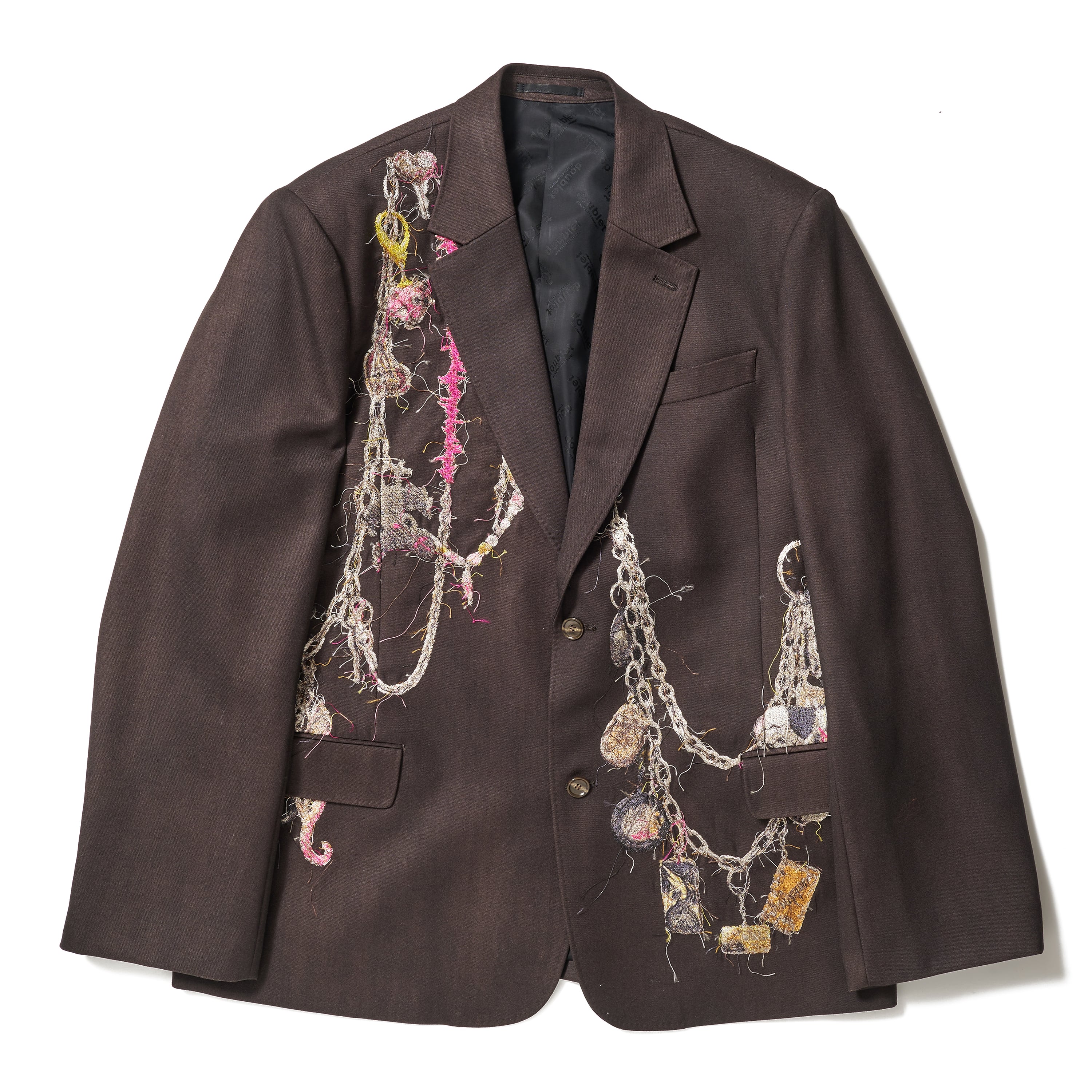 25AW】doublet EMBROIDERED CHAIN TAILORED JACKET (BROWN) 25AW16JK74