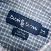 90s Ralph Lauren ラルフローレン HERITAGE チェック BD ボタンダウン オックスフォード 半袖シャツ S/メンズ ビンテージ