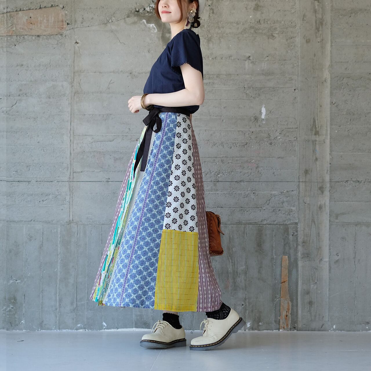 装いに彩りを♪ラップパッチワークスカート（22s-23）パターンD ver3