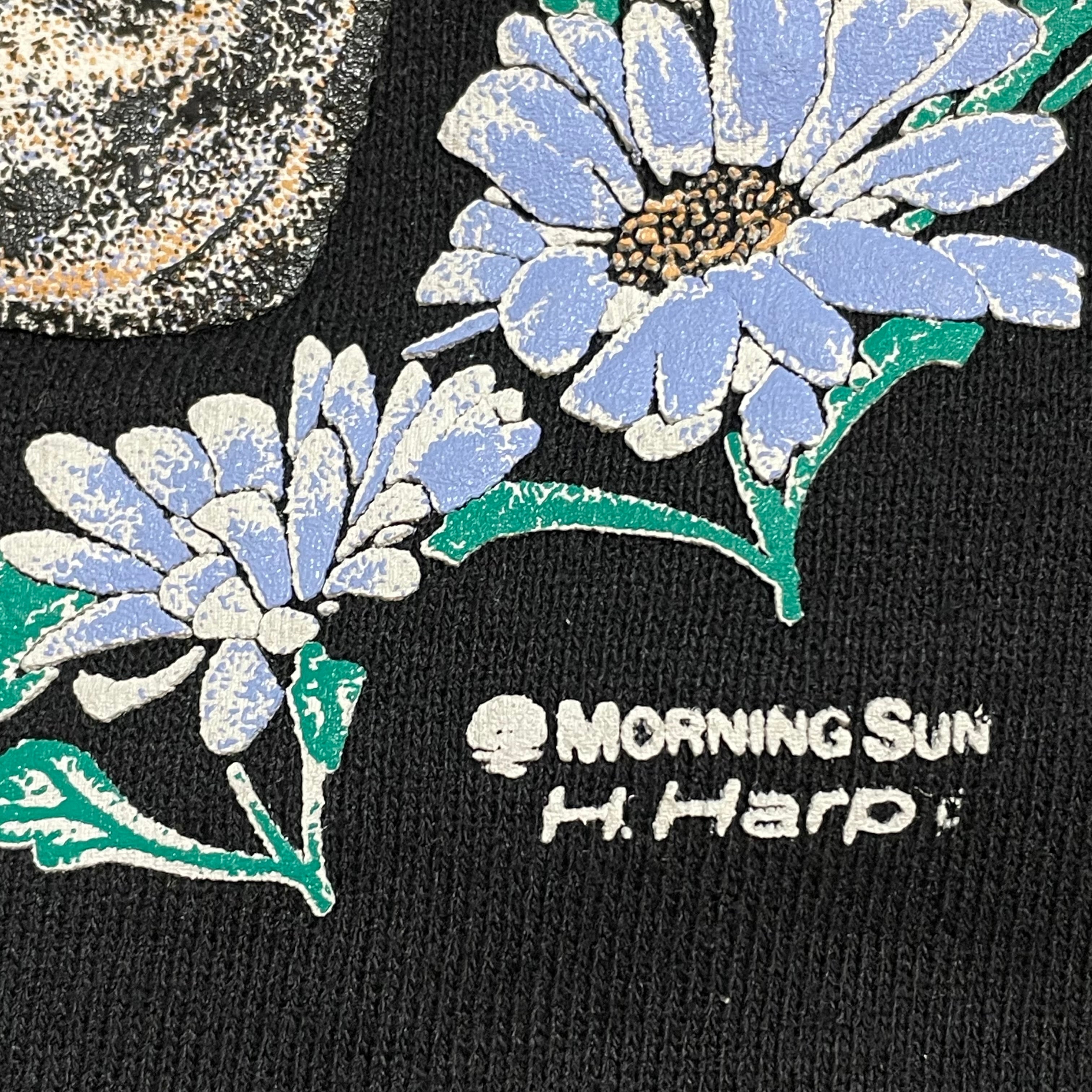 80s USA製 JERZEES Petal Pets フラワー アニマル JERZEES 80s USA製 アニマルプリント 馬 スウェットシャツ トレーナー