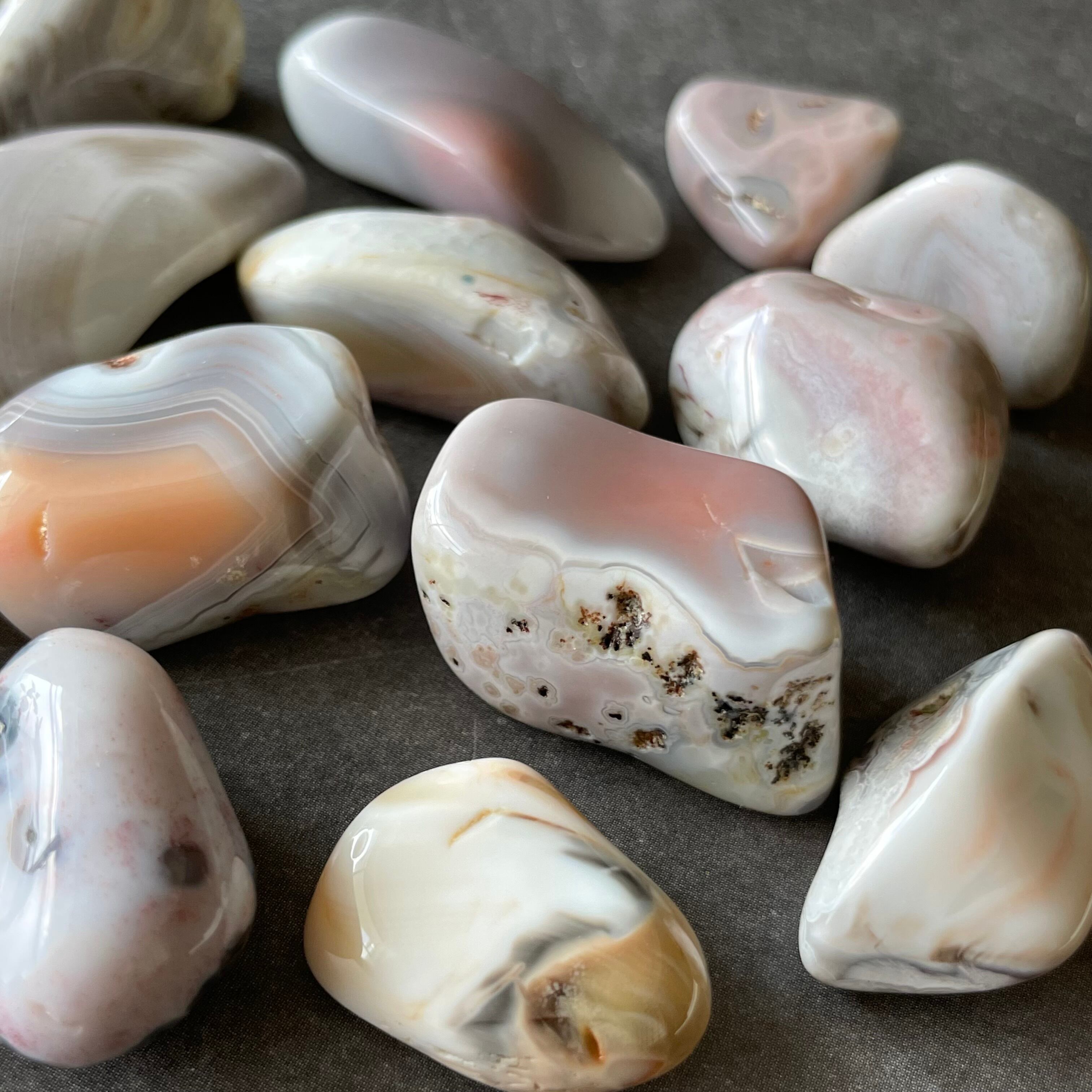 Pink Botswana Agate ピンクボツワナアゲート|Tumble タンブル|set①|天然石 パワーストーン 鉱物 gem stone