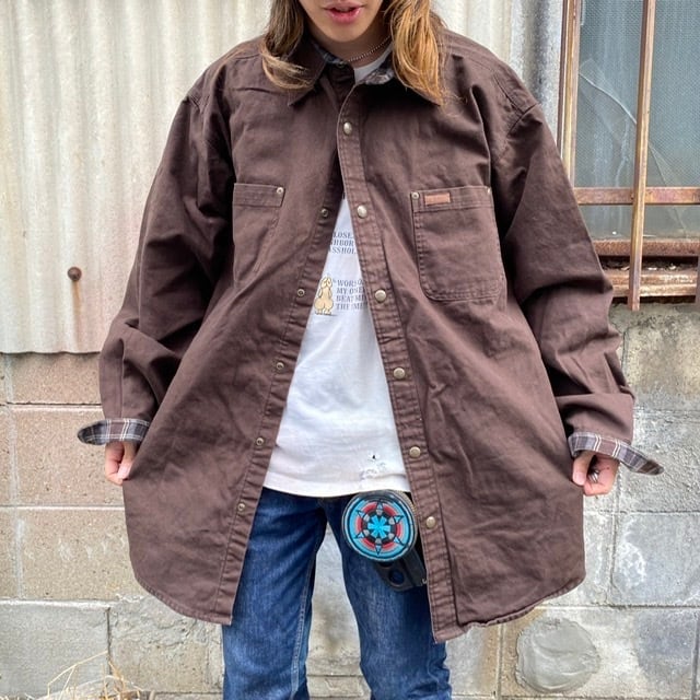 カーハート 裏地チェック ダック　ワークシャツ carhartt ジャケット