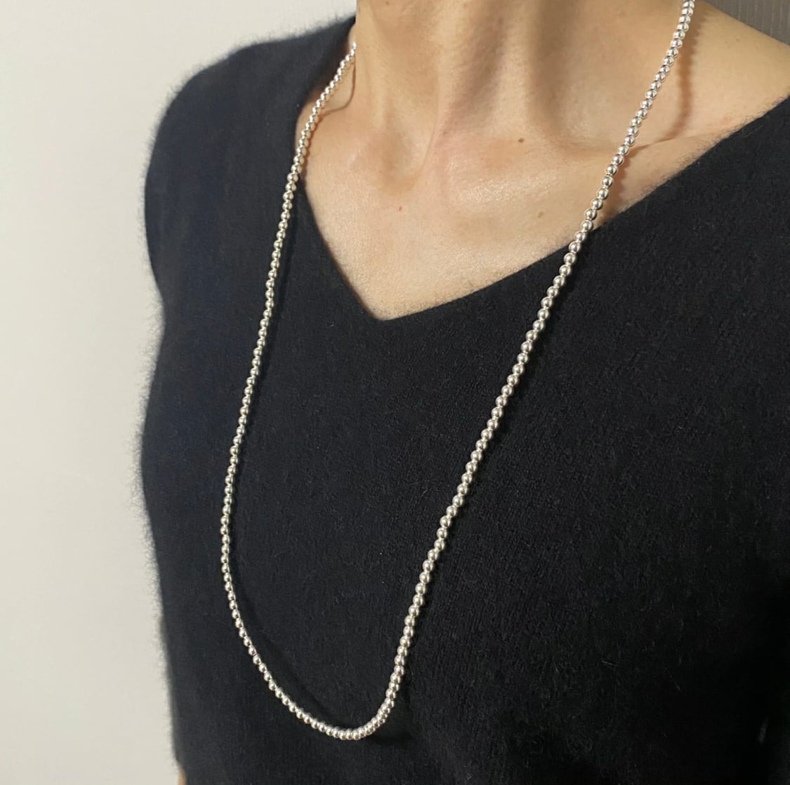 Re:st 4mm silver peal necklace 80cm シルバーパール