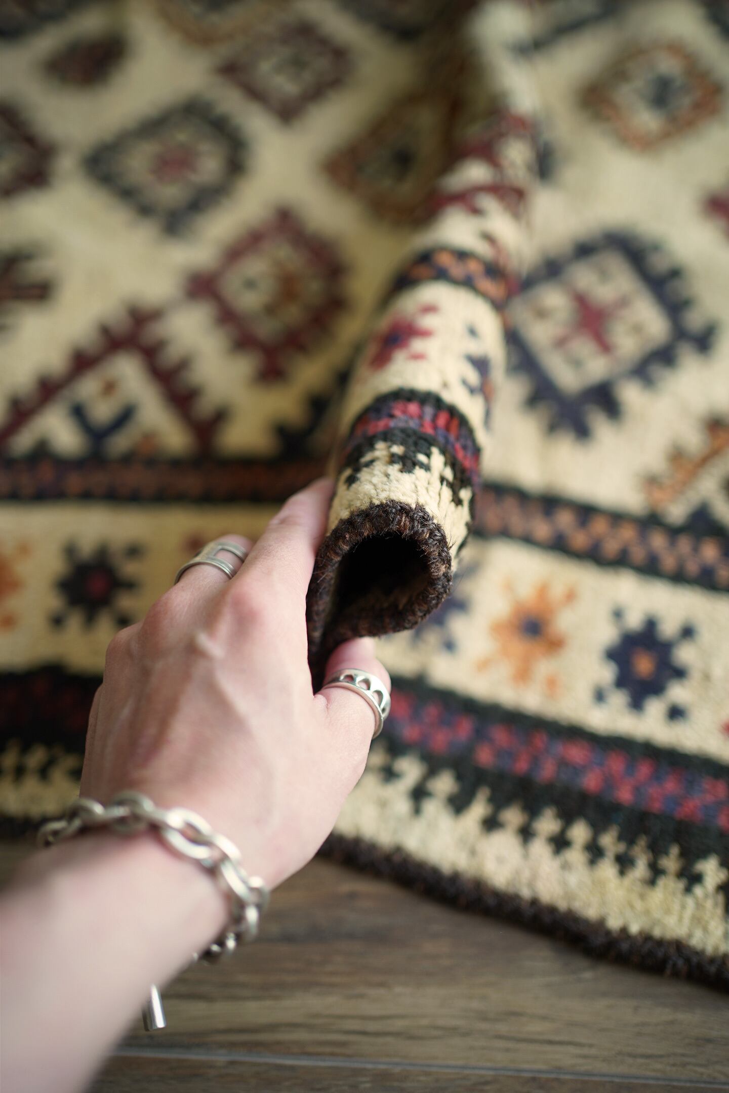 ラグ Taimani rug 819】Vintage Afghan Taimani rug 1980's | ヴィンテージラグ専門店